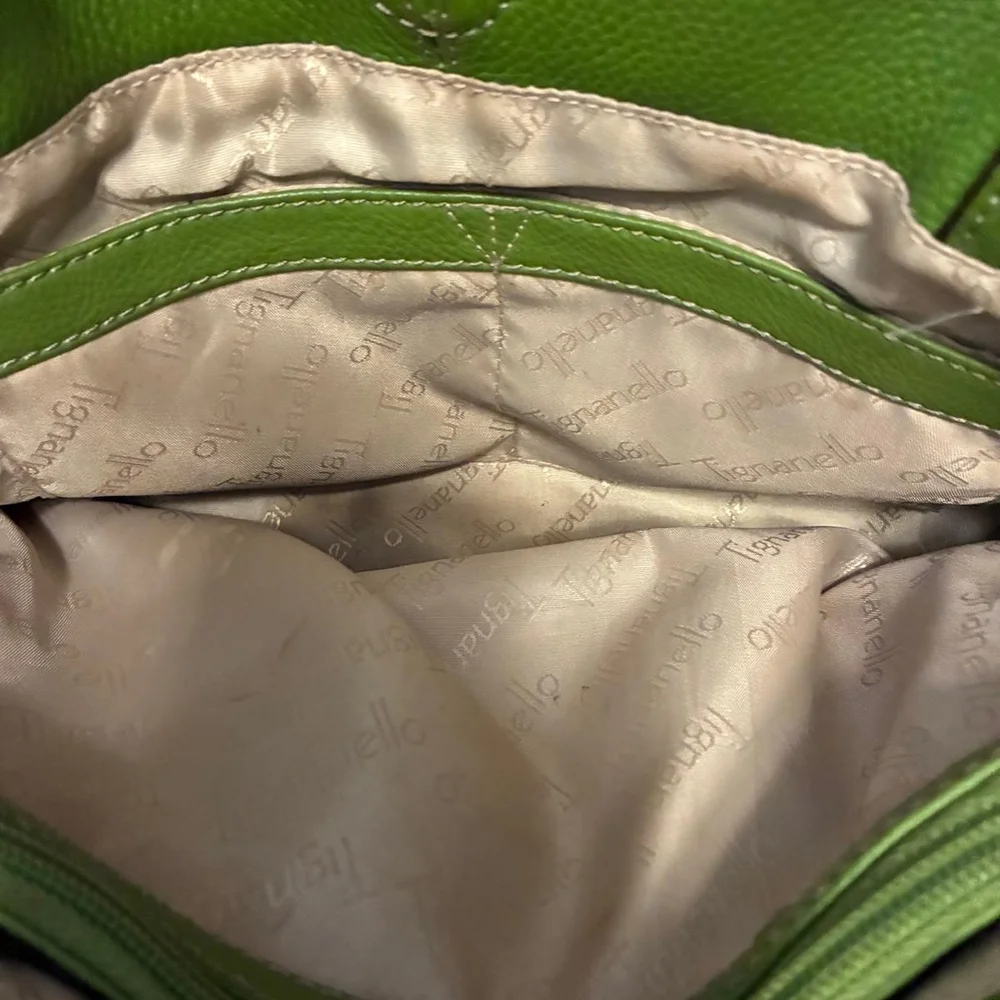 Tignanello Forest Green Leather Shoulder Bag - Picture 10 of 16